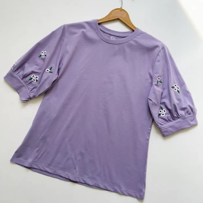 تیشرت آستین سه ربع بهار یاسی