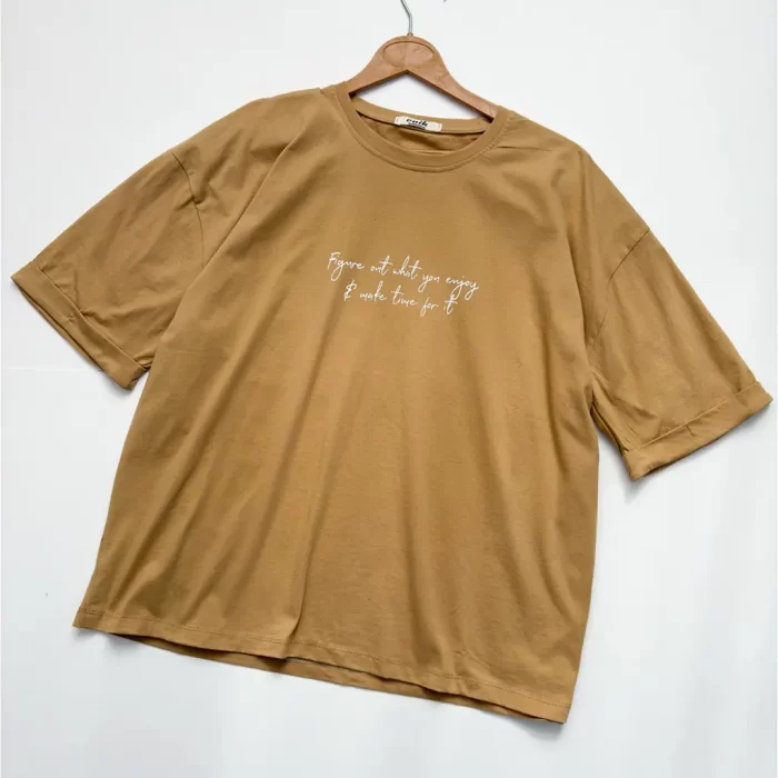 تیشرت لانگ آستین پاکتی فونت خردلی