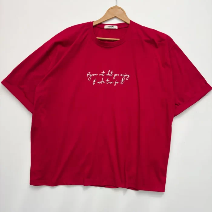 تیشرت لانگ آستین پاکتی فونت قرمز