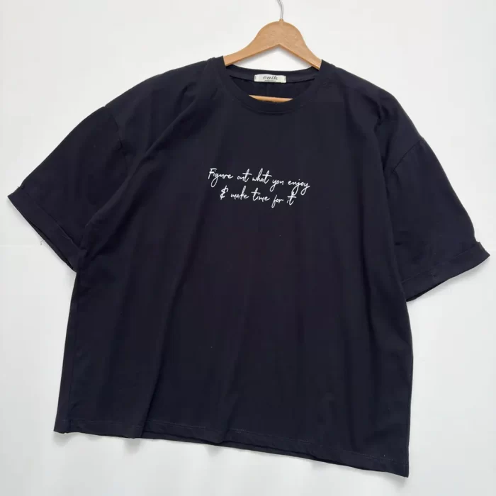 تیشرت لانگ آستین پاکتی فونت مشکی