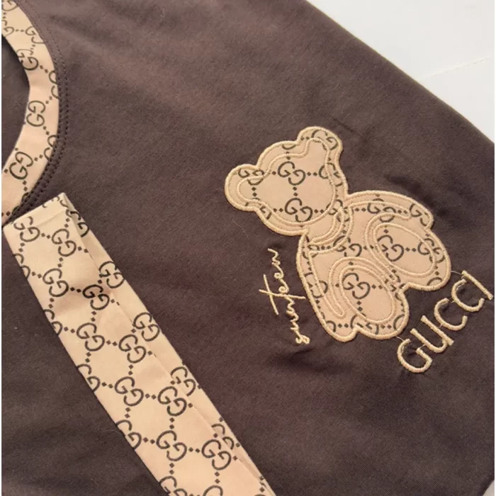 ست تیشرت و شلوار گوچی قهوه ای