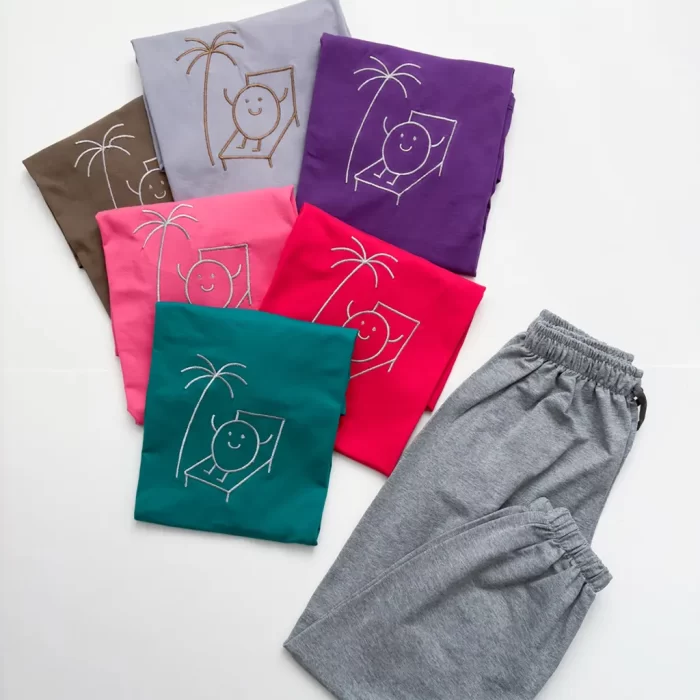 ست تیشرت شلوار دایره خوشحال