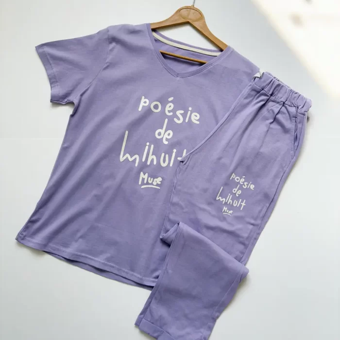 ست تیشرت و شلوار هلن بنفش