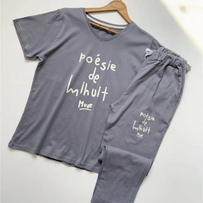 ست تیشرت و شلوار هلن طوسی