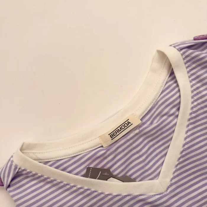 تیشرت راه راه سر شانه دکمه