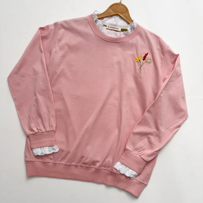 بلوز خامه دوزی طناز صورتی