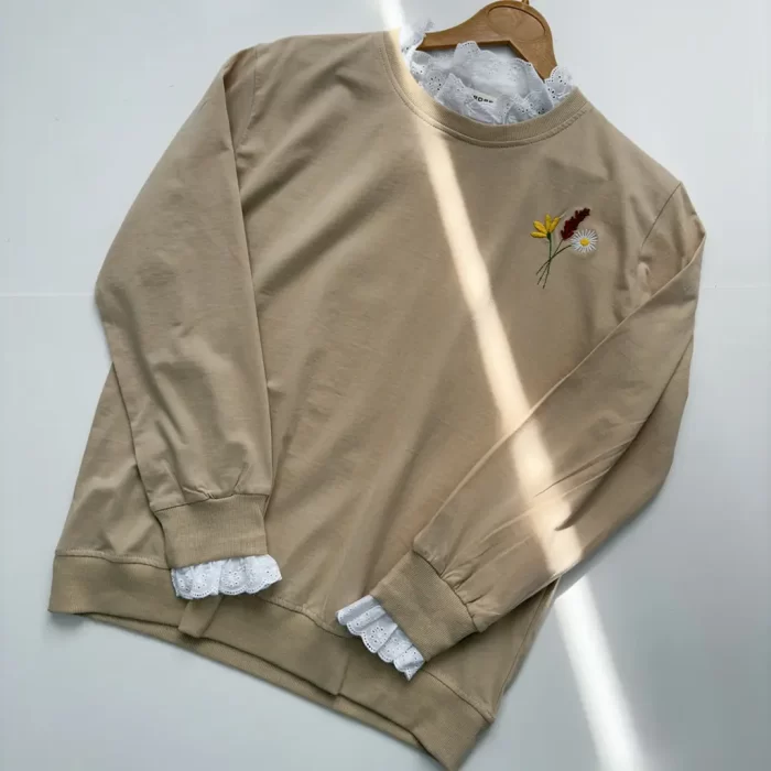 بلوز خامه دوزی طناز کرم