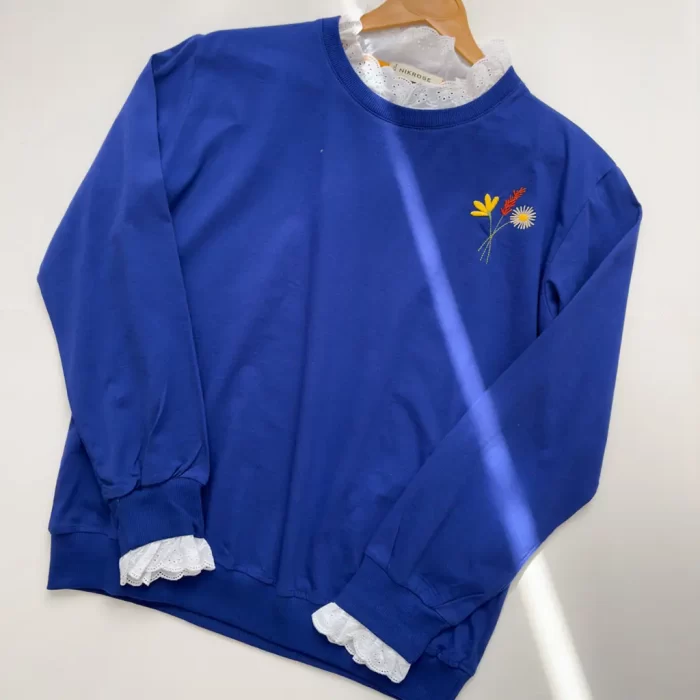 بلوز خامه دوزی طناز آبی