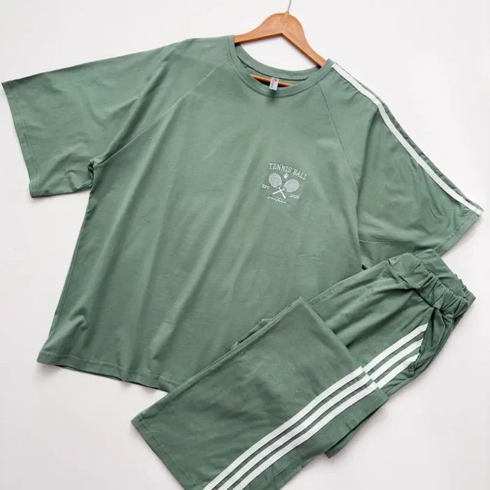 ست تیشرت و شلوار تنیس سبز تیفانی