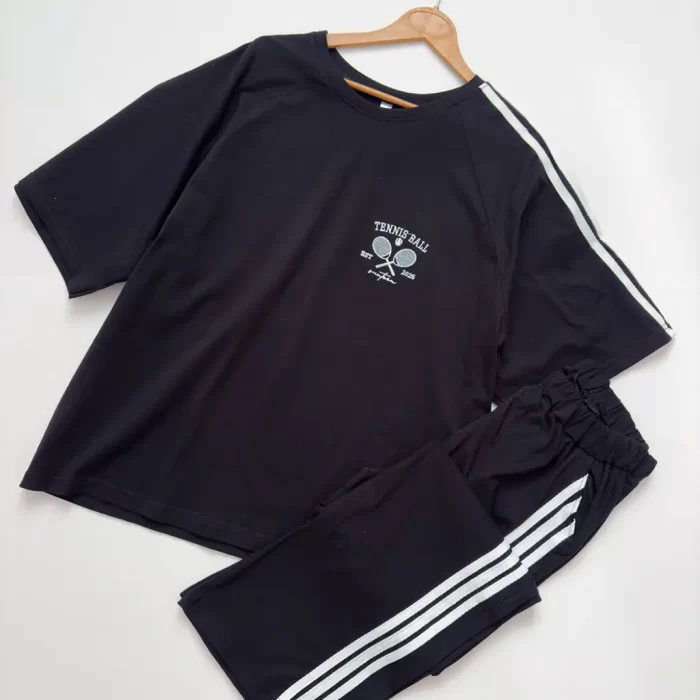 ست تیشرت و شلوار تنیس مشکی