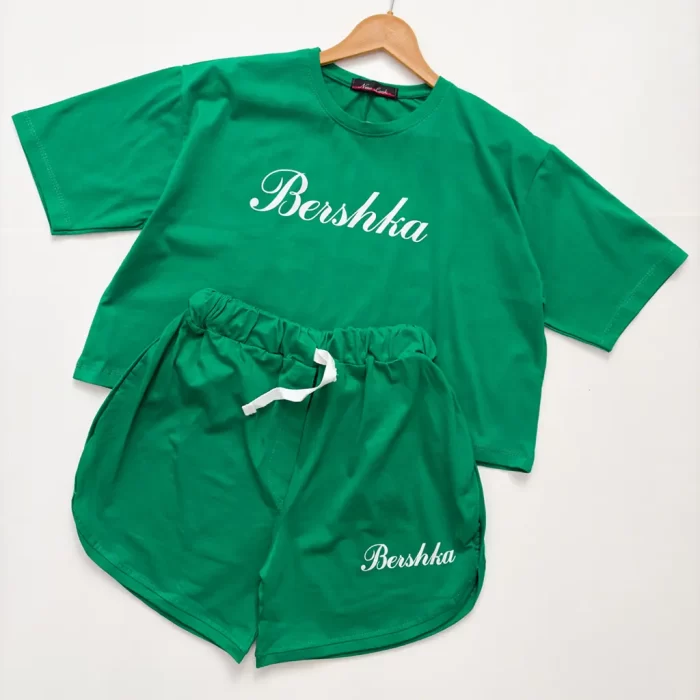 ست کراپ شورتک برشکا سبز