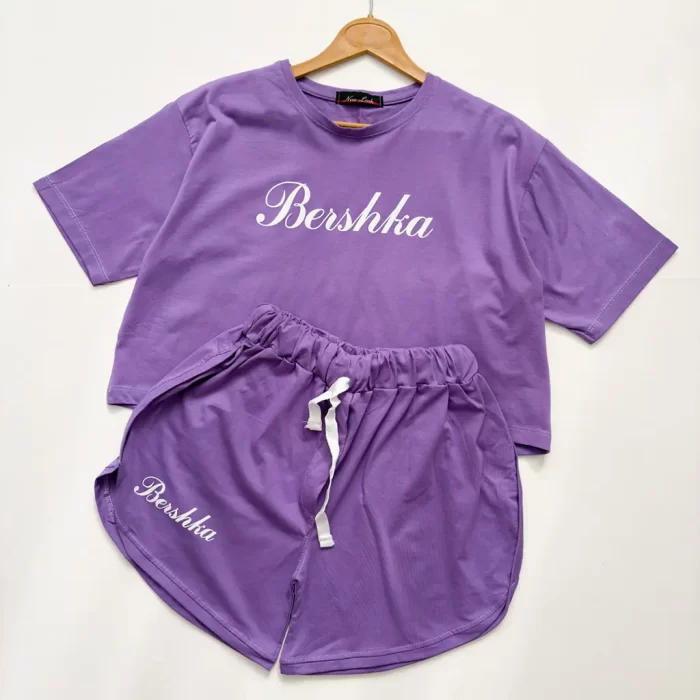 ست کراپ شورتک برشکا بنفش