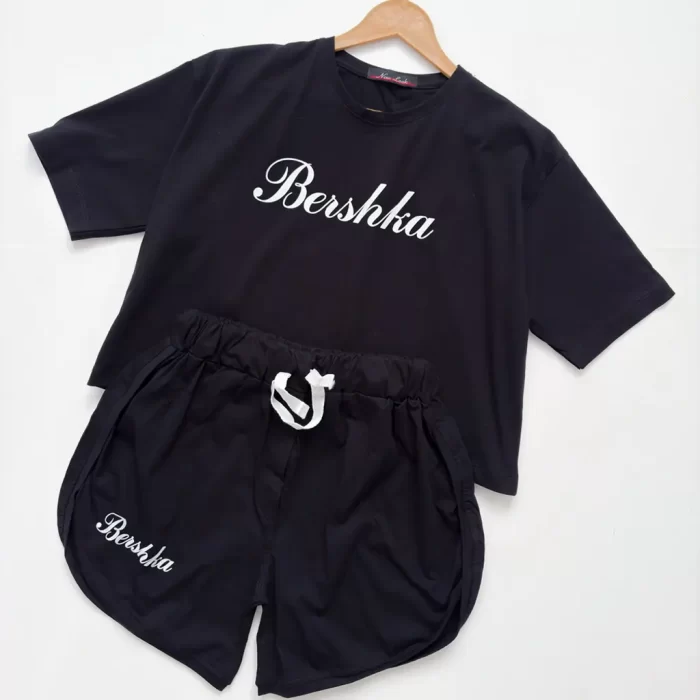 ست کراپ شورتک برشکا مشکی