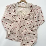 ست بلوز و شلوار فانتزی وارداتی صورتب پاپیونی