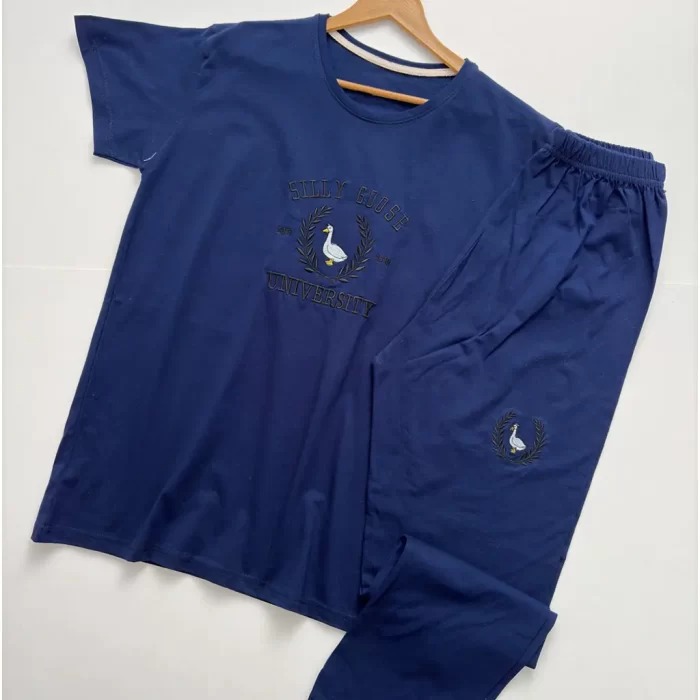 ست تیشرت و شلوار مرغابی آبی نفتی