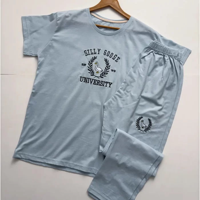 ست تیشرت و شلوار مرغابی آبی