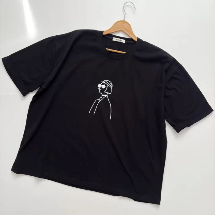 تیشرت لانگ آستین پاکتی ماتیلدا مشکی