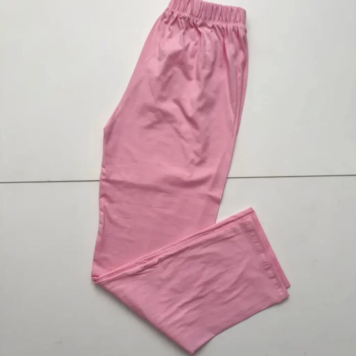 شلوار ساده نخ پنبه صورتی