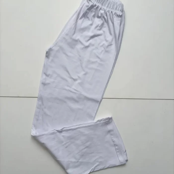 شلوار ساده نخ پنبه سفید