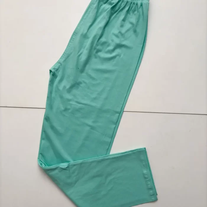 شلوار ساده نخ پنبه سبزآبی