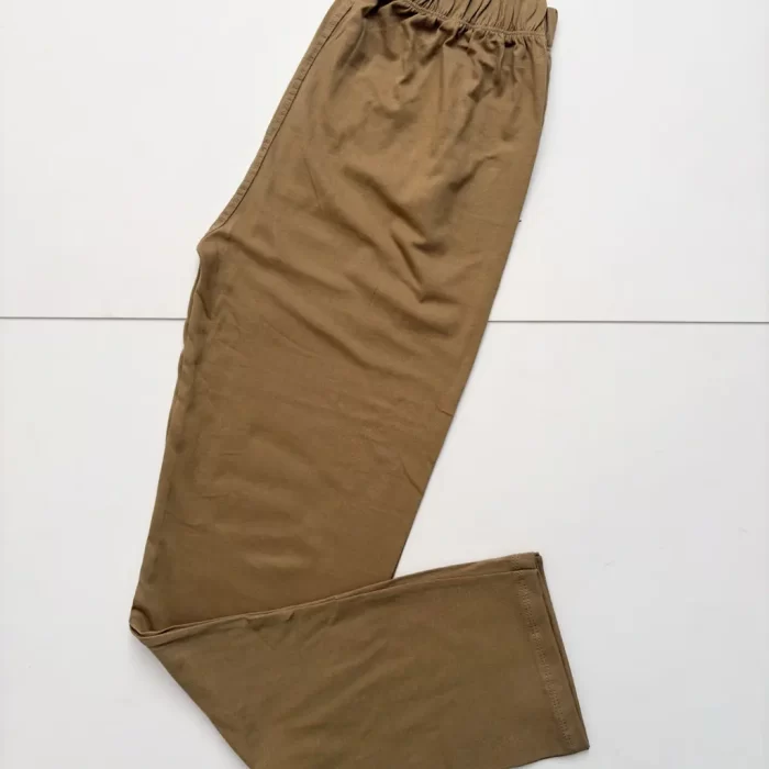 شلوار ساده نخ پنبه قهوه ای
