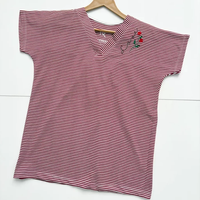 Rahrah_0009_IMG_8329 copy تیشرت راه راه گلدوزی زرشکی