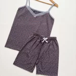 ست تاپ شورتک گلدار نوک مدادی