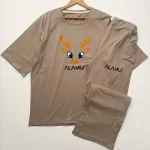 تیشرت و شلوار لانگ و بگ گوزن خاکی