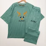 تیشرت و شلوار لانگ و بگ گوزن سبز