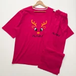 تیشرت و شلوار لانگ و بگ گوزن سرخابی