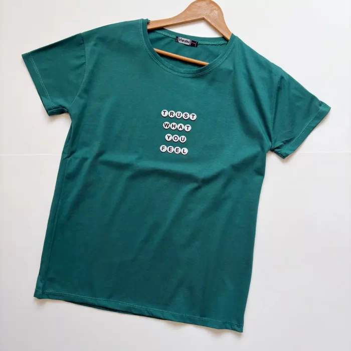 تیشرت نوشته قواره نرمال سبز