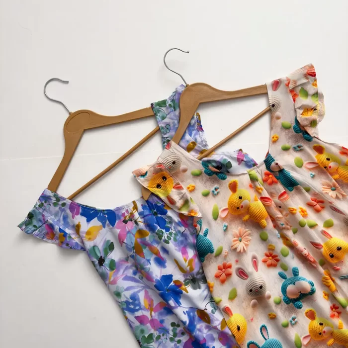 سارافون نخی سرشانه چین دار