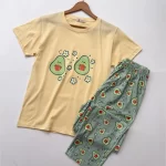 ست تیشرت و شلوار عروسکی آووکادو