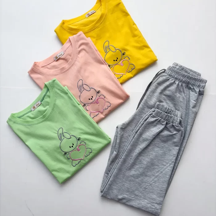 Untitled-1_0002_2025_05_31_12_28_IMG_0594 copy ست تیشرت و شلوار اقتصادی خرگوش - Image 1